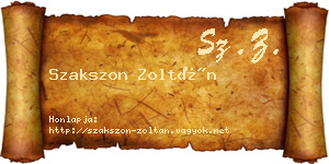 Szakszon Zoltán névjegykártya