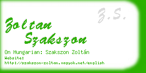 zoltan szakszon business card