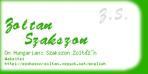 zoltan szakszon business card